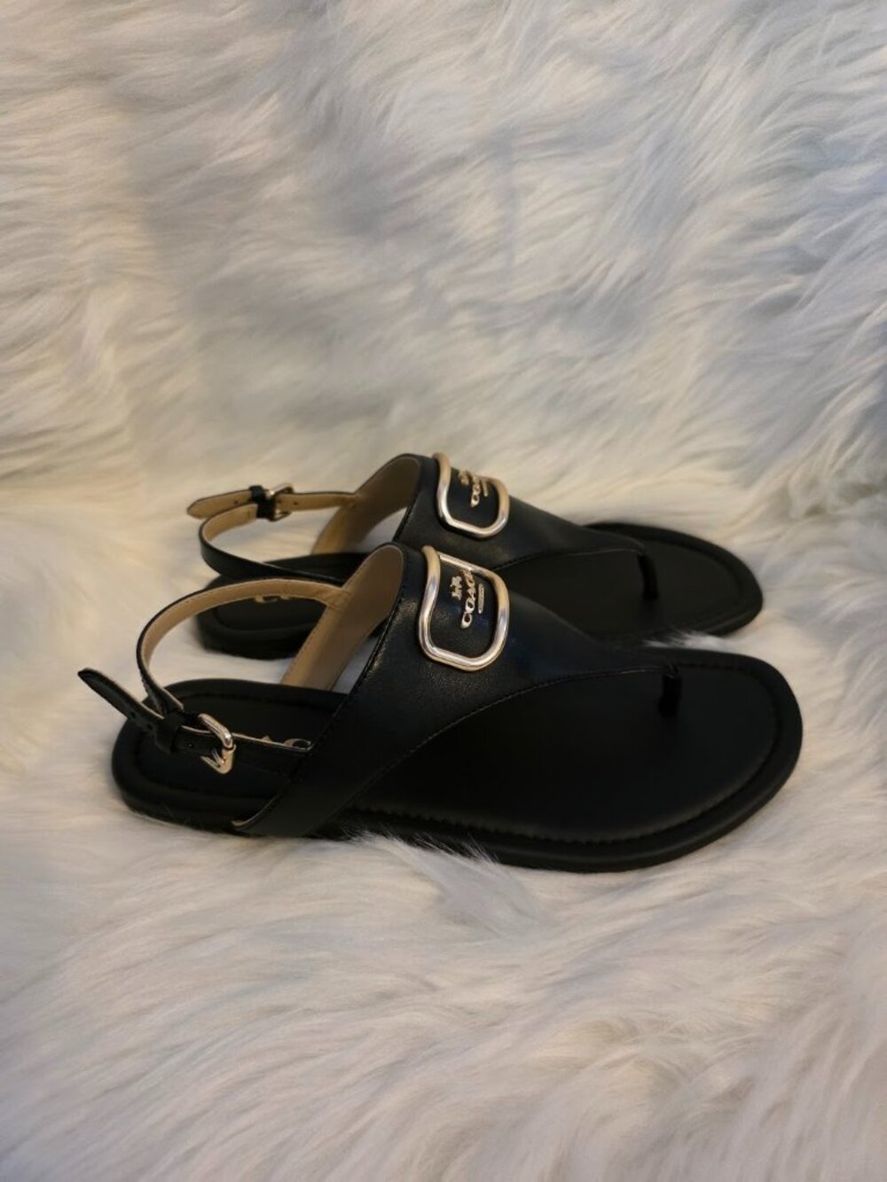 COACH Jordin Leather Sandals w Box - Size 6 - Picture 4 of 7